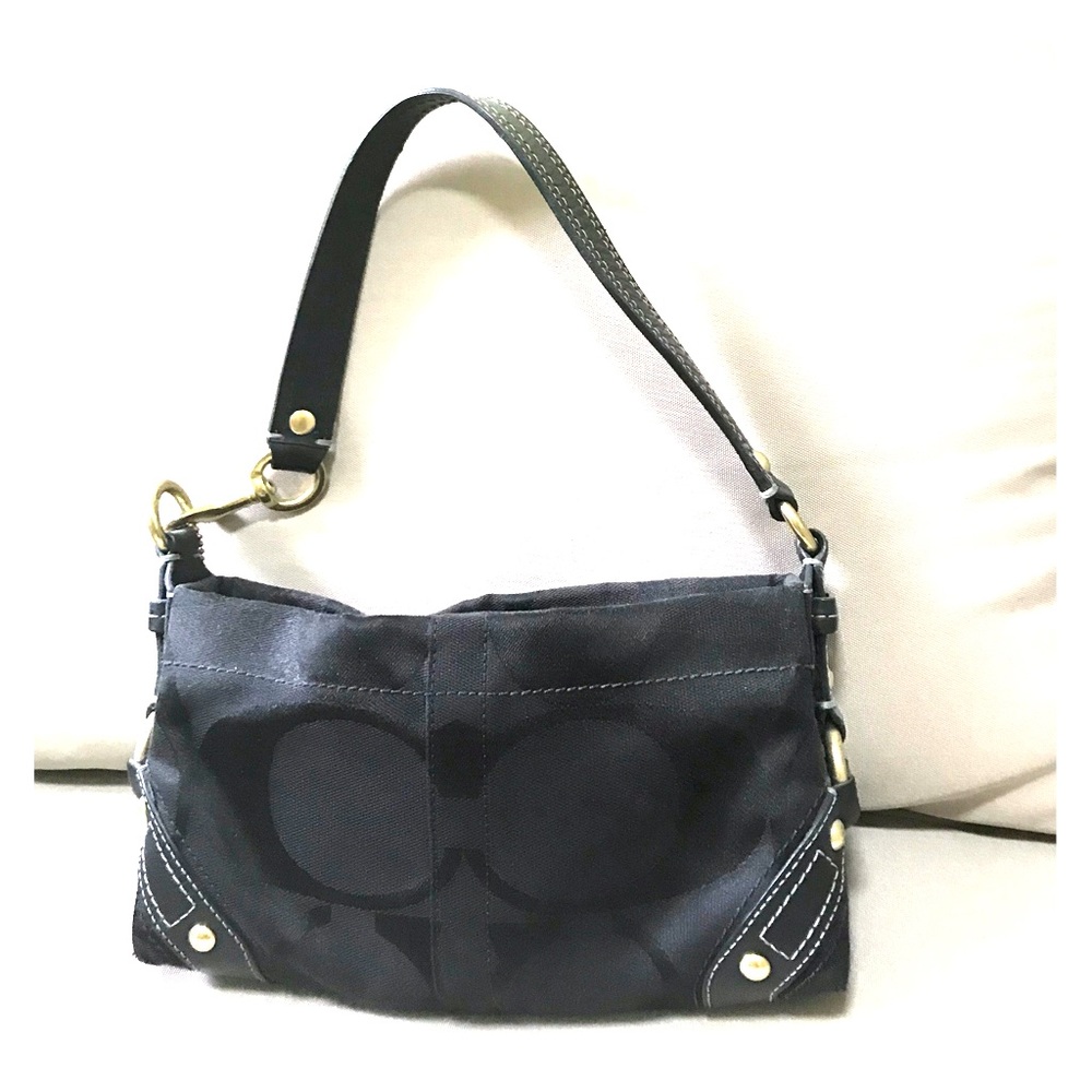 Coach black logo evening bag